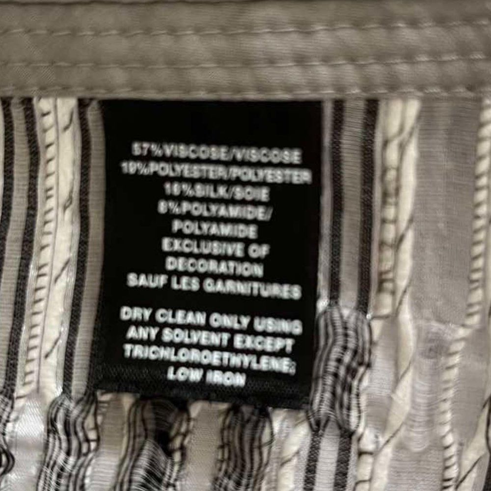 Lafayette 148 New York Gray Shimmer Stripe Open Open Jacket Lightweight sz M - Picture 5 of 11